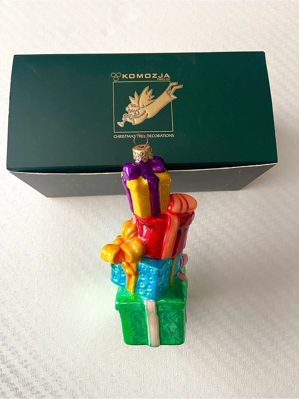 KOMOZJA Tower of Treasures Christmas Decoration Ornament Blown Glass Handpainted